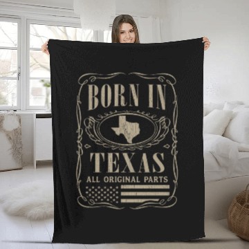 Discover Vintage America US States Born Texas Fleece Blankets
