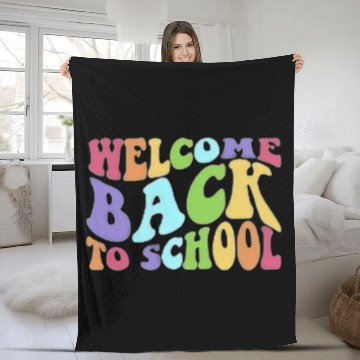 Discover Colorful Welcome Back to School Student Teacher Fleece Blankets