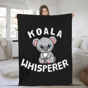 Discover Funny Koala Lover Koala Whisperer Fleece Blankets
