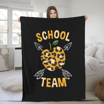 Discover School Back To School Team Leopard Print Fleece Blankets