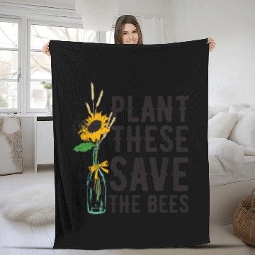 Discover Plant These Save The Bees Earth Day Fleece Blankets