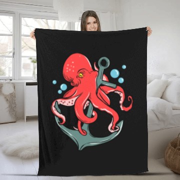 Discover Octopus Anchor for Octopus Lover Fleece Blankets