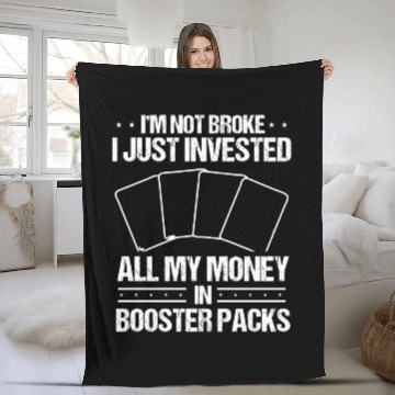 Discover Trading Card Collecting broke Money Card Game Fleece Blankets