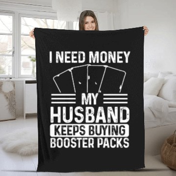 Discover Trading Card Game Collector money Husband TCG Fleece Blankets