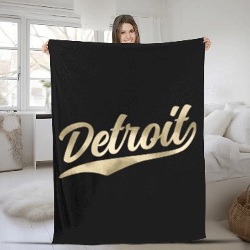Discover Detroit Michigan Cool Retro 1970S Vintage Fleece Blankets