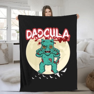 Discover Dadcula Dracula Vampire Dad Funny Halloween Party Fleece Blankets