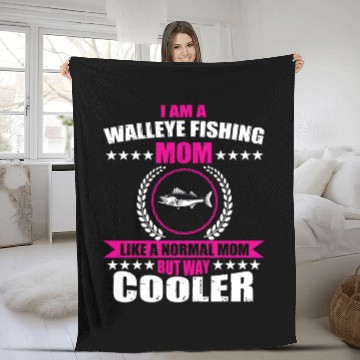 Discover Walleye Fishing Mom For Women Fleece Blankets