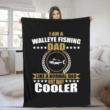 Discover Walleye Fishing Dad For Men Fleece Blankets