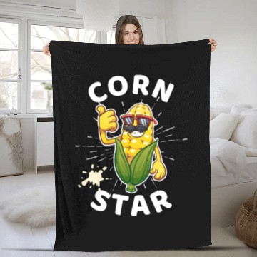 Discover Funny Corn Star Sunglasses Mustache big Postal Service Fleece Blankets