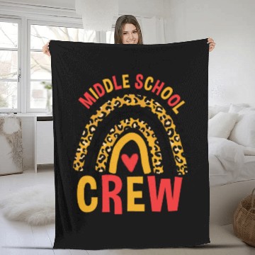 Discover Back To School Leopard Middle School Crew Fleece Blankets