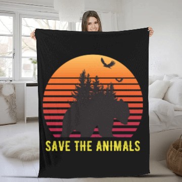 Discover Save The Animals Earth Day Fleece Blankets