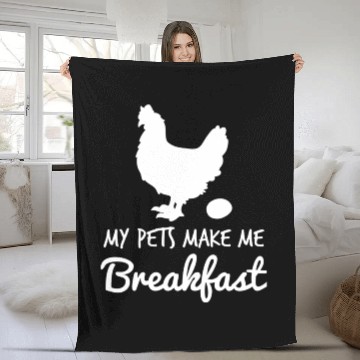 Discover Breakfast Chicken Farmer Farming Birthday Gift Fleece Blankets