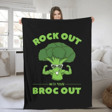 Discover Rock Out With Your Broc Out for Broccoli Lover Fleece Blankets