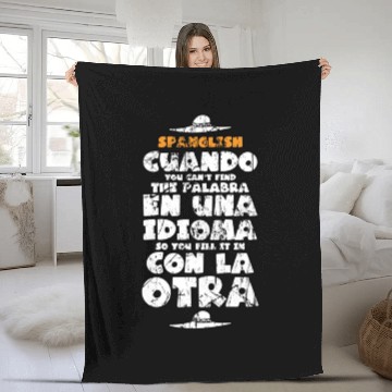 Discover Funny Spanish Teacher Gift Spanish Language Teache Fleece Blankets