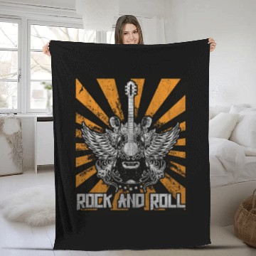 Discover Guitar Wings Guitarist Rock and Roll Singer Fleece Blankets