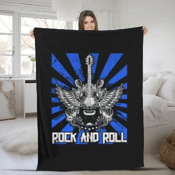 Discover Guitarist Musician Guitar Rock and Roll Fleece Blankets