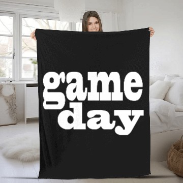 Discover Game Day - white letters Fleece Blankets