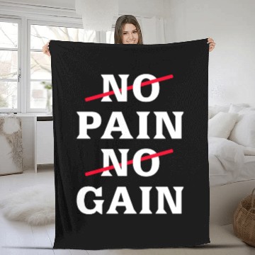Discover No Pain No Gain Motivational Saying Fleece Blankets