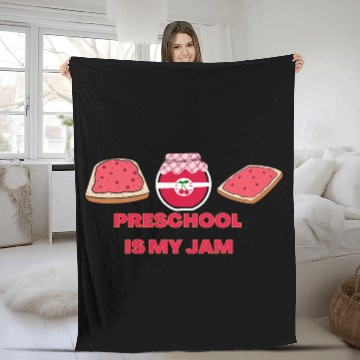 Discover Team Preschool Is My Jam Pre-K Teacher Student Fleece Blankets