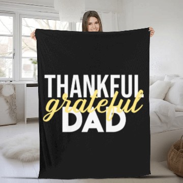 Discover Thankful Grateful Dad Thanksgiving Fleece Blankets