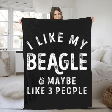 Discover I Like My Beagle and Maybe 3 People Distress Vinta Fleece Blankets