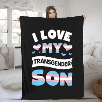 Discover I Love My Transgender Son LGBT Gay Pride Fleece Blankets for