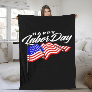 Discover Happy Labor Day US Flag Fleece Blankets for men women Awesome