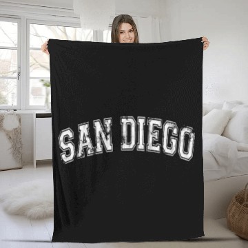 Discover San Diego Classic Vintage I California State Fleece Blankets