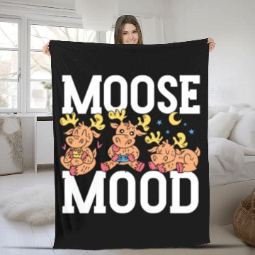 Discover Moose Mood Wildlife Animal Alces Elk Deer Fleece Blankets