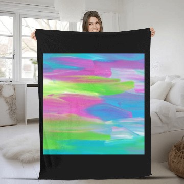 Discover Abstract Colorful Painting Fleece Blankets