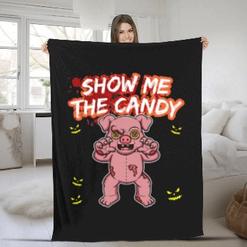 Discover Show Me The Candy Halloween Costume Trick Or Treat Fleece Blankets