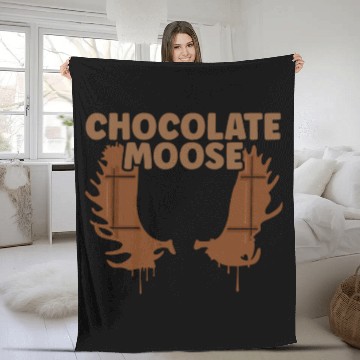 Discover Chocolate Moose Wildlife Animal Alces Elk Deer Fleece Blankets