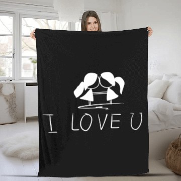Discover lesbian couple couple i love you Fleece Blankets