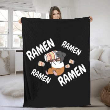 Discover Guinea Pig Instant Ramen Noodles Fleece Blankets