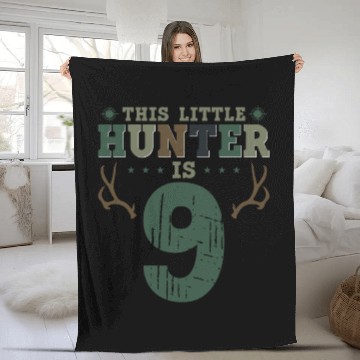 Discover Buck Deer Hunting Hunter Kid 9th Fleece Blankets