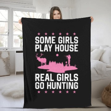 Discover Buck Deer Hunting Hunter Girl Some Fleece Blankets