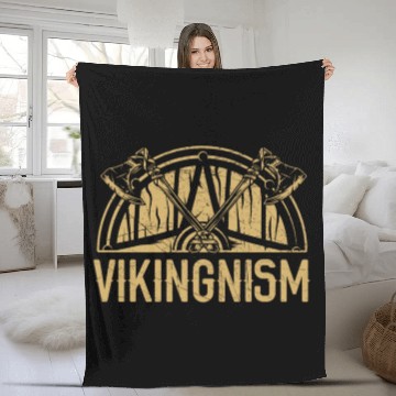 Discover Vikingnism Scandinavian Valhalla Norsemen Viking Fleece Blankets