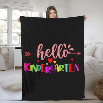 Discover First Day of School Hello Kindergarten Teacher Fleece Blankets