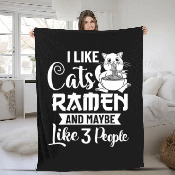 Discover Ramen Cat Bowl Chicken Noodle Soup Japanese Fleece Blankets