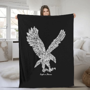 Discover The American Eagle in Flowers Fleece Blankets