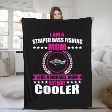 Discover Striped Bass Fishing Mom Fleece Blankets