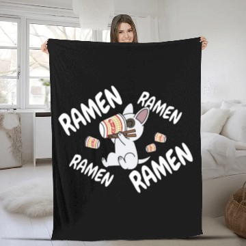Discover English Bull Terrier Instant Ramen Noodles Fleece Blankets