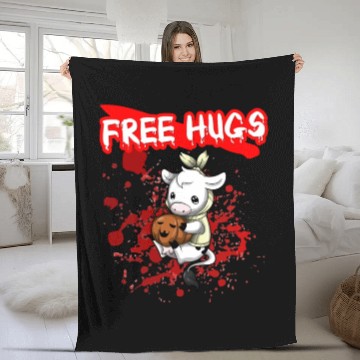 Discover Free Hugs Halloween Sarcasm Scary Creepy Costume Fleece Blankets