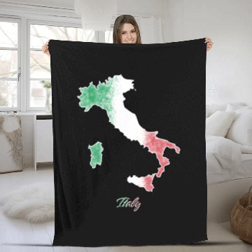 Discover Stylized Italy Map Fleece Blankets