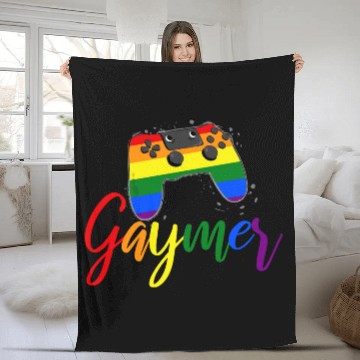 Discover Funny Gaymer Controller Gay Gamer Rainbow LGBT Fleece Blankets