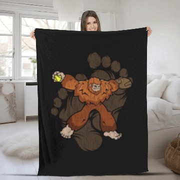 Discover Bigfoot Softball Sasquatch Softball Pitcher Fleece Blankets