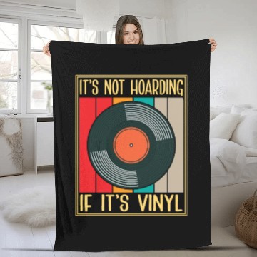 Discover Vinyl Music Lover DJ Record Vinyl Fleece Blankets