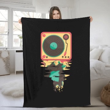 Discover Vinyl Music Lover DJ Vinyl Record Fleece Blankets