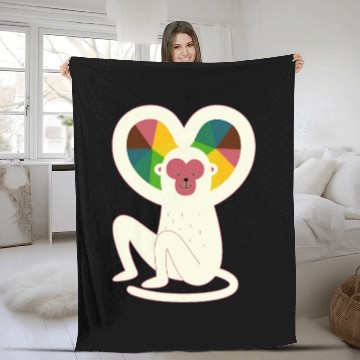 Discover love monkey Fleece Blankets