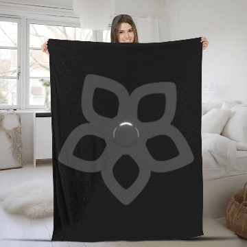 Discover Metallic Silver Abstract Flower Cutout Petals Fleece Blankets